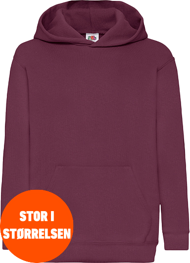 Fruit of the loom - Klassisk Hoodie Kids - Burgundy