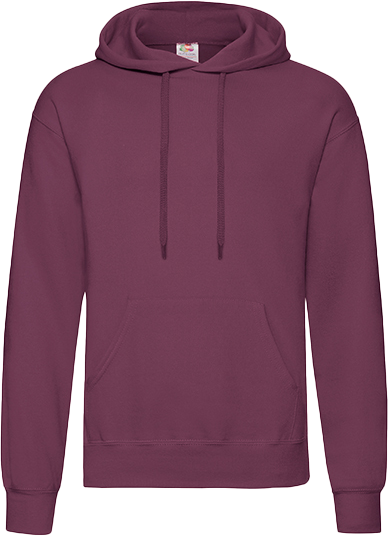 Fruit of the loom - Klassisk Hoodie - Burgundy