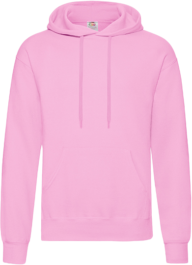 Fruit of the loom - Klassisk Hoodie - Light Pink