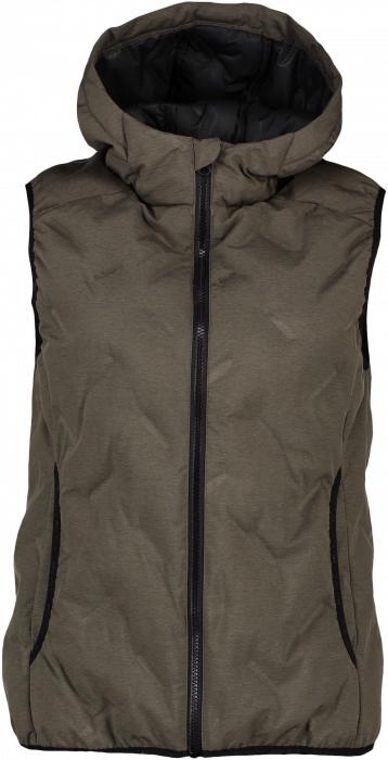 Geyser - Quilted Vest With Hood Women - Oliven Melange