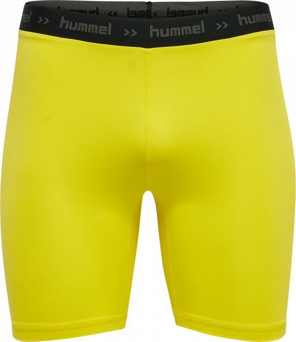 Hummel - Performance Tight Shorts - Blazing Yellow & negro