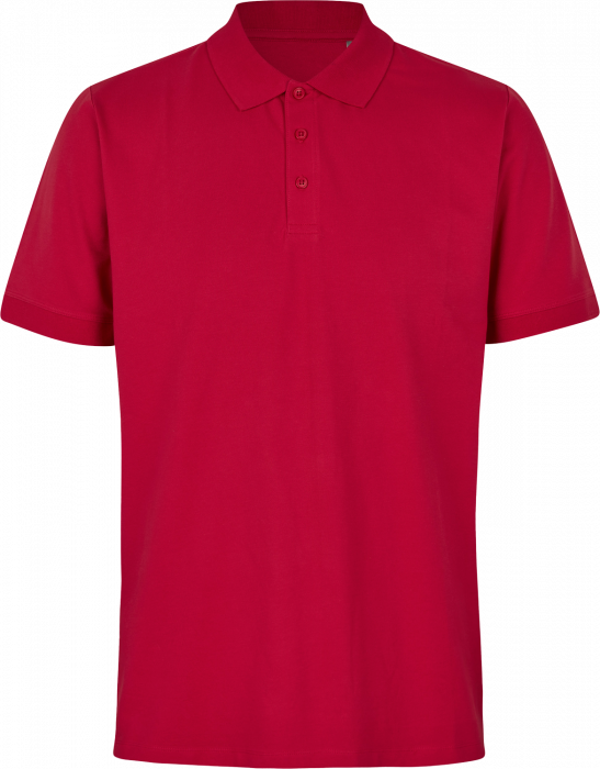 ID - Organic Polo T-Shirt Men - Rojo