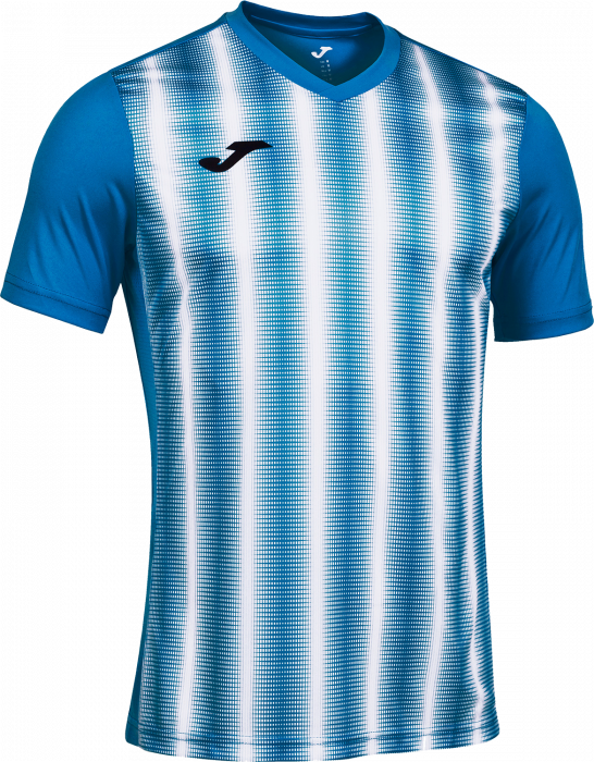 Avec Sport - Striped Football Shirt - White/Royal Blue - Team ID Pro Stripe Jersey - Mens