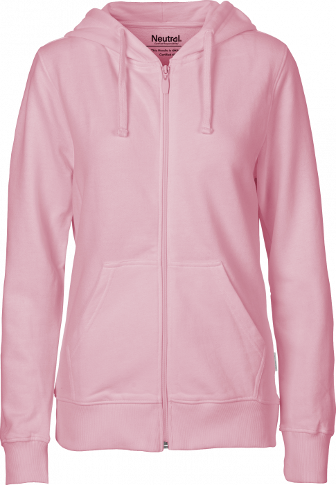Neutral - Organic Cotton Hoodie With Full Zip Women - Light Pink
