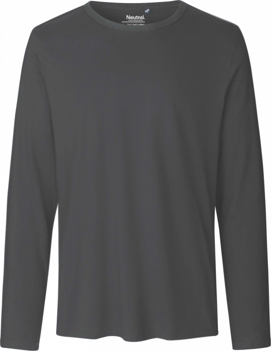 Neutral - Organic Long Sleeve Cotton T-Shirt - Charcoal