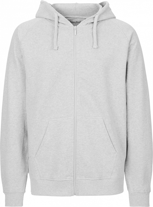 Neutral - Organic Cotton Hoodie With Full Zip Men - gris cendré