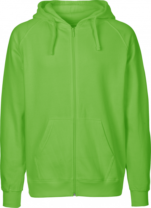 Neutral - Organic Cotton Hoodie With Full Zip Men - Lime