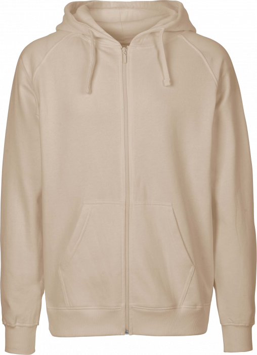 Neutral - Organic Cotton Hoodie With Full Zip Men - Sand