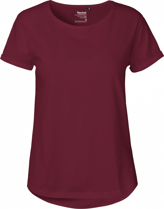 Neutral - Organic Roll Up Sleeve T-Shirt Women - Bordeaux
