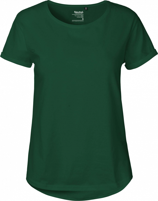 Neutral - Organic Roll Up Sleeve T-Shirt Women - Bottle Green