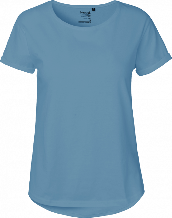 Neutral - Organic Roll Up Sleeve T-Shirt Women - Dusty Indigo