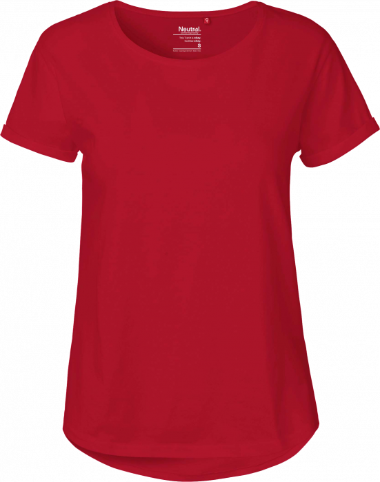 Neutral - Organic Roll Up Sleeve T-Shirt Women - Red