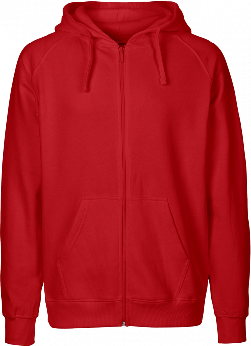 Neutral Organic cotton hoodie with full zip men › Red (O63301