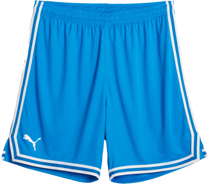 Puma - Hoops Team Basketball Shorts - Blue Lemonade & biały