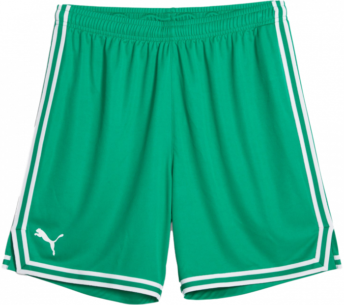 Puma - Hoops Team Basketball Shorts - Pepper Green & biały
