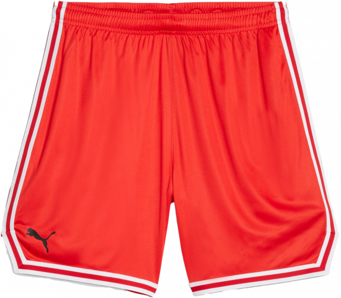 Puma - Hoops Team Basketball Shorts - Rojo & blanco