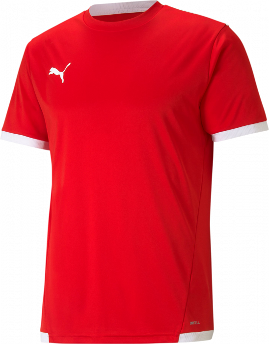 Person med ansvar for sportsspil Medalje forurening Puma Teamliga Spilletrøje › Rød & hvid (704917) › 11 Farver › T-shirts og  poloer › Futsal